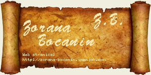 Zorana Boćanin vizit kartica